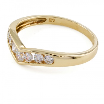 9ct gold Cubic Zirconia Wishbone Ring size N